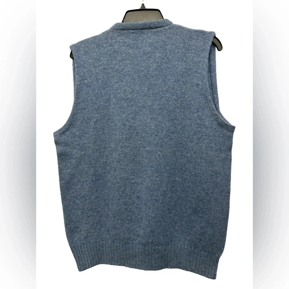 Jantzen Vintage Sweater Vest Size Large Wool Blend V Neck Light Blue
